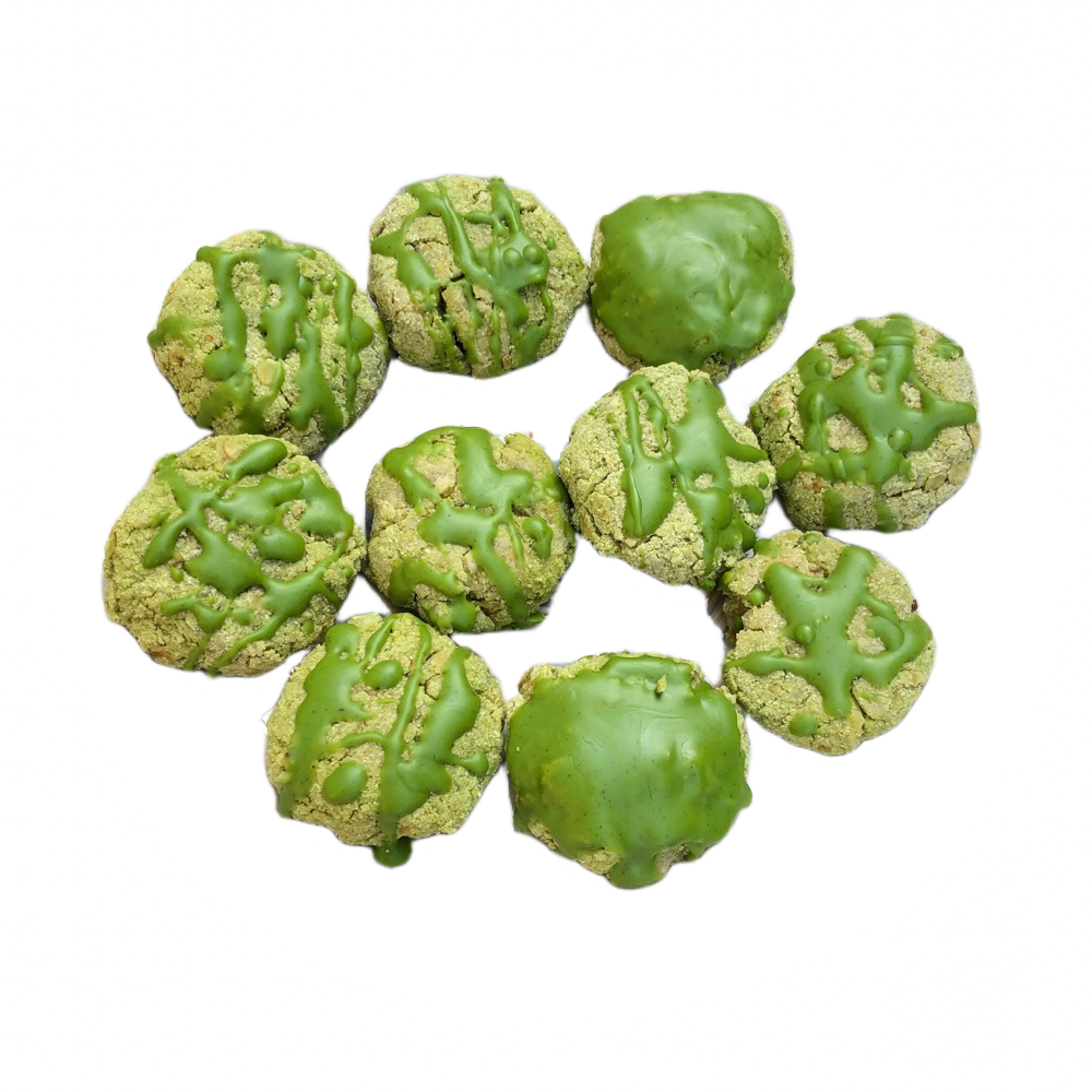 matcha kokosové sušenky